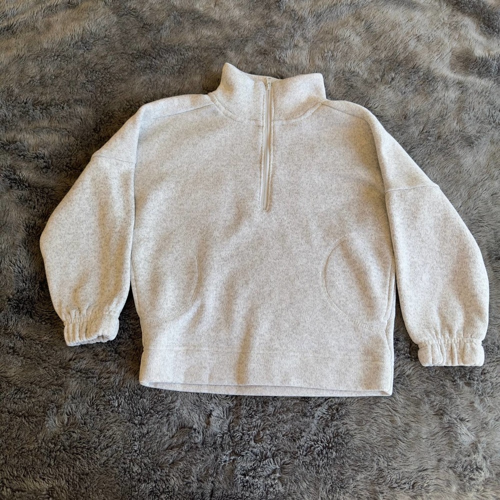 Oversized Mock-Neck Sweater-Fleece 1/2-Zip Pullover Girls - Picture 3 of 14